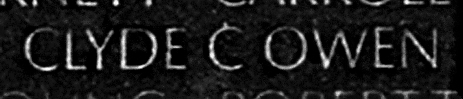Owen's name inscribed on the Wall